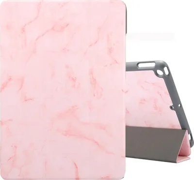 Produktbild von Mobigear Tri-Fold Marble iPad 7 (2019) Hülle Klapphülle + Stifthalter - Pink