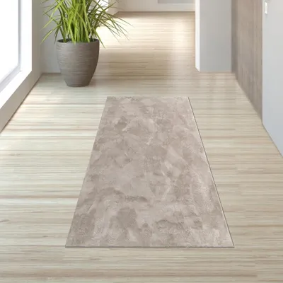 Produktbild von Teppich beige weich pflegeleicht saugrobotergeeignet für Wohnbereiche Größe - 60 x 110 cm