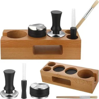 Obrázek produktu pro Sada na espresso s dřevěným rozdělovačem kávy a baristickými nástroji