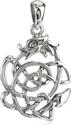 Produktbild von Kettenanhänger Keltischer Drache 925 Silber 2,1cm Amulett Knoten Talisman