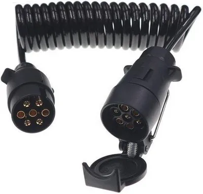 Productafbeelding van Aanhangerkabel 7-polig - 3,0 m spiraalkabel voor autoaanhanger, caravan en camper