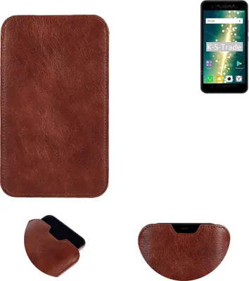 Produktbild von K-S-Trade Schutzhülle Handyhülle kompatibel mit BQ Mobile BQ-5591 Jeans Handytasche Kunstleder Sleeve in braun