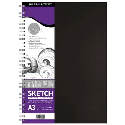 Zdjęcie produktu dla Daler Rowney Simply Sketch Book Simply Szkicownik 54 A3 100 g Black