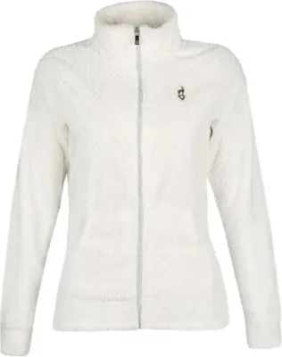 Imagen del producto de Aulp Beccow, sudadera de forro polar con cremallera completa, color blanco, talla M (dama)
