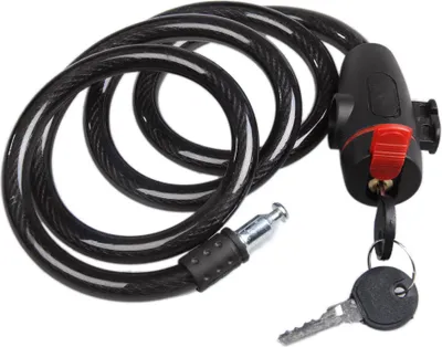 Image de Verk 14551 Cadenas pour vélo - câble, 120 cm, 2 clés, noir