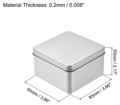 Produktbild von Metalldosen mit Deckel, 1 Stk. Kleine Blechdose 9.3 x 9.3 x 5.5 cm Metalldose fš¹r Sš¹?igkeiten und kleinen Gegenst?nden - Silber