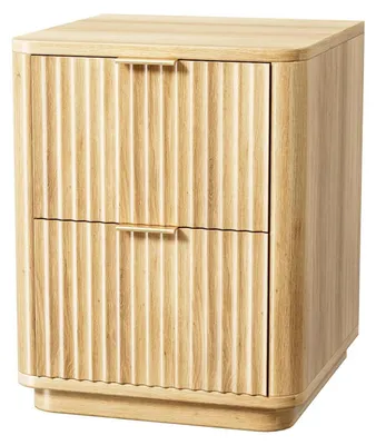 Obrázok produktu pre Nočný stolík z dubového dreva, rozmer 45 x 35 x 61 cm, s 2 zásuvkami