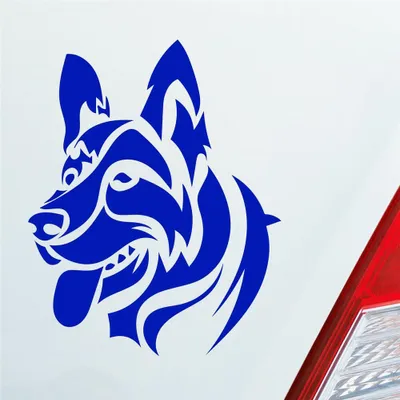 Produktbild von Auto Aufkleber Deutscher Schäferhund Hund Schaeferhund 10x12 cm Dunkelblau Sticker Heckscheibenaufkleber