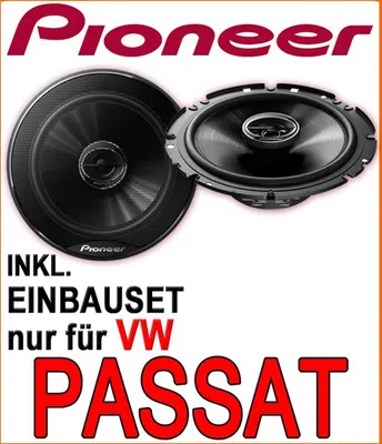 Produktbild von Pioneer TS-G1720F - 2-Wege 300 Watt Koax Lautsprecher - 16,5cm Einbauset passend für VW Passat 3B & 3BG - justSOUND