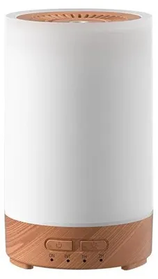 Immagine prodotto di Diffusore di aromi e umidificatore - A ultrasuoni - 150 ml - Molto silenzioso - Luce notturna soffusa - USB 5 V - Camera da letto e ufficio - Effetto legno