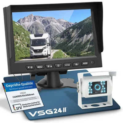 Produktbild von 7" Rückfahrkamera Set CAMPER | Wohnmobil 120° weiß RVS-24102