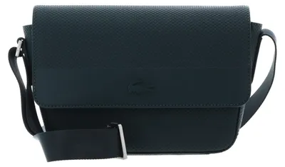 Produktbild von LACOSTE Leder Umhängetasche Messenger Bag Varech dunkelgrün