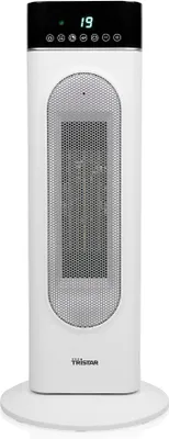 Image de Chauffage tour ventilateur en céramique KA-5098 – Minuterie 24 heures – Oscillation – Thermostat réglable – 3 positions (2 modes de chauffage et 1 mode ventilation) et protection contre le basculement – 2000 W, blanc