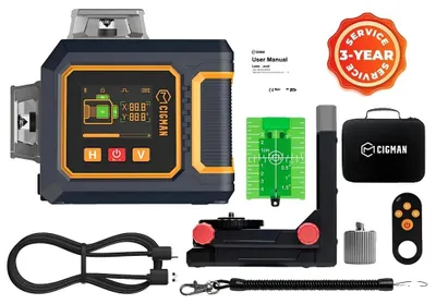 Image de Niveau laser, faisceau vert 3×360°, écran LCD, CM-S03