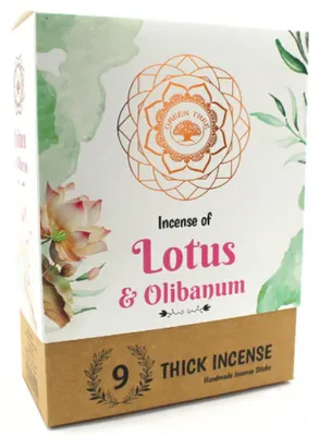 Produktbild von Green Tree Lotus & Olibanum Botanical Räucherstäbchen, 9 dicke Stäbchen