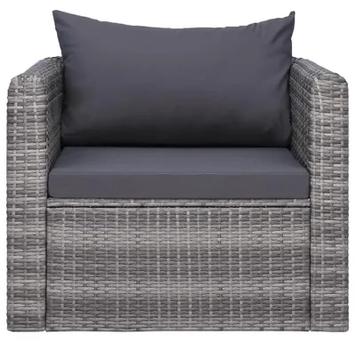 Obrázek produktu pro vidaXL Zahradní židle s polštářem a polštářem Poly Rattan Grey