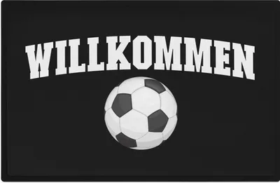Produktbild von Trendation - Willkommen Fussball Grafik Fußmatte Geschenk Schöne Fussmatte Außen und Innenbereich 60x40 cm