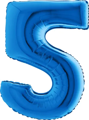 Produktbild von Riesenzahl Folienballon 40"/102cm | Blau Zahl: 5