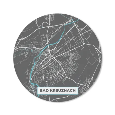 Produktbild von MuchoWow® Mauspad Mousepad Bad Kreuznach - Stadtplan - Blau - Karte - Deutschland 50x50 cm - Mousepads - Maus Mat - Pad - Mausunterlage - Vinyl