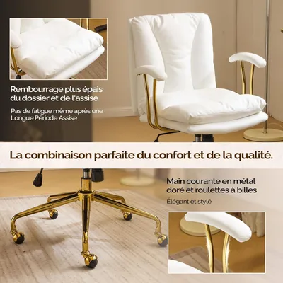 Immagine prodotto di Sedia da ufficio ergonomica con altezza regolabile - comoda sedia girevole con braccioli - nera/bianca