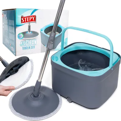 Zdjęcie produktu dla Mop Obrotowy Rotacyjny Z Wiadrem Dwukomorowy Stepy All Clean