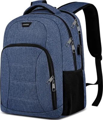 Immagine prodotto di Zaino Uomo Zaino scuola impermeabile Laptop 15,6 pollici USB Blu