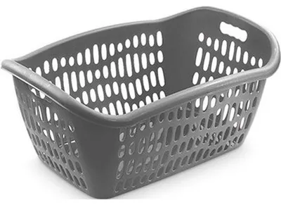Produktbild von Hega Hogar Waschekorb - grau - Waschekiste - 61 x 43 x 28 cm - 38L