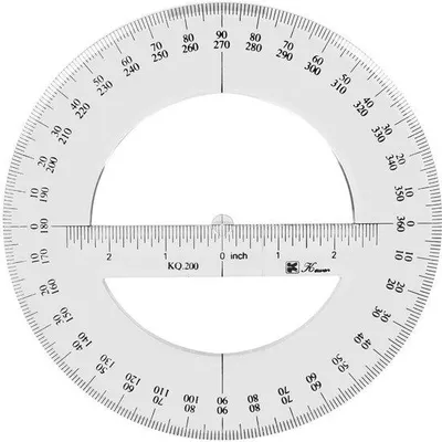 Image de Règle en plastique à 360 degrés - Diamètre de 20 cm - Durable - Pour l'école/le bureau