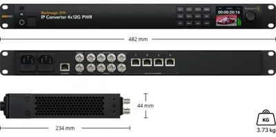 Produktbild von Blackmagic Design 2110 IP Converter 4x12G PWR, Aktiver Videokonverter, Schwarz, Windows 10, Windows 11, 720p, 1080i, 1080p, 2560p, NTSC, PAL, 4:2:2