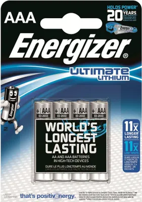 Zdjęcie produktu dla Energizer Ultimate Lithium L92, Jednorazowa bateria, AAA, Lit, 1,5 V, 4 szt., 1250 mAh