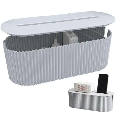 Produktbild von Kabelbox Kabel Organizer Box Kabelmanagement Kabel Verstecken Steckdosenbox,Kabel Management Box, 33x13x12cm, für Zuhause, Büro, Schreibtisch,Hotels