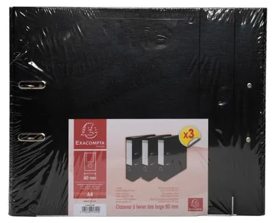 Produktbild von Exacompta 918401SE, A4, Polypropylen (PP), Schwarz, 600 Blätter, 1,29 kg, 3 Stück(e)