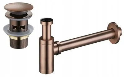 Immagine prodotto di Mexen sifone semplificato per lavabo rotondo con tappo clic-clac, con troppo pieno, rame antico - 7992050-45