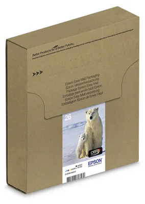 Productafbeelding van Epson 26 Multipack Easy Mail verpakking - 4-pack - 19,7 ml - Zwart, Geel, Cyaan, Magenta - origineel - Inktpatronen - voor Expression Premium XP-510, 520, 600, 605, 620, 625, 700, 720, 800, 820