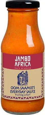 Produktbild von Jambo Africa Oom Saamies´s Everyday Sauce 240 Ml Glas  Vegan Glutenfrei  Fruchtig-Scharf