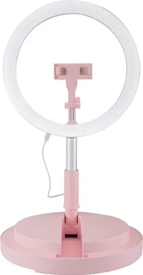 Produktbild von Avanca Selfie-Ringlampe mit Stativ - Smartphone - Fotoleuchte - 29 cm - Pink