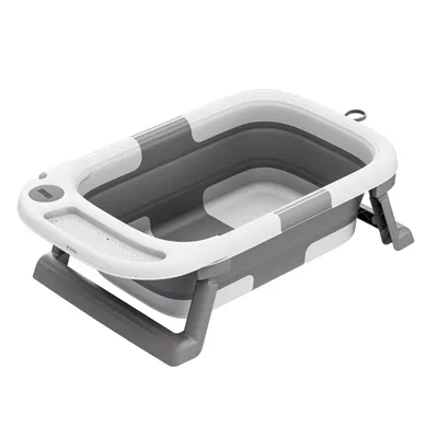 Produktbild von TULANO Bathe 25 Badewanne | Babybadewanne Kinder Faltbare klappbar | LCD-Thermometer | Grau
