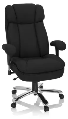Obrázok produktu pre hjh OFFICE XXL Otočná stolička BUILDER XXL I Kancelárska stolička čalúnená do nosnosti 180 kg s podrúčkami (výškovo nastaviteľná) látka do kancelárie, domácnosti
