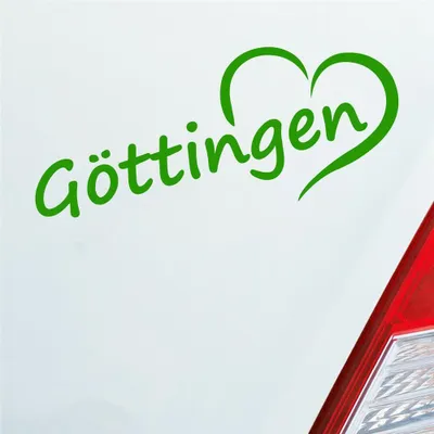 Produktbild von Auto Aufkleber Göttingen Herz Stadt City Liebe Love Heimat 19x8 cm Hellgrün Sticker Heckscheibenaufkleber