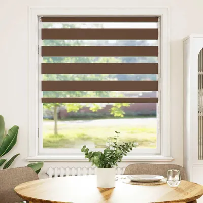 Obrázok produktu pre vidaXL Dvojitá roletka, hnedá, 95 x 150 cm, šírka látky 90,9 cm, polyester