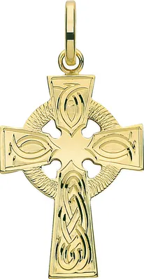 Produktbild von Edler 9 Karat (375) Gold kreuz Damen - Anhänger - 32mm*17mm; TRS28261