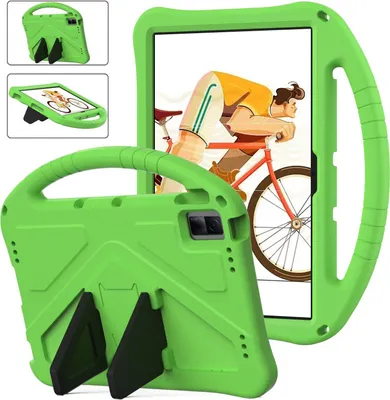 Produktbild von Dětské pouzdro pro Xiaomi Redmi Pad SE 11" 2023, EVA lehké nárazuvzdorné pouzdro s skládacím stojánkem a rukojetí zelené