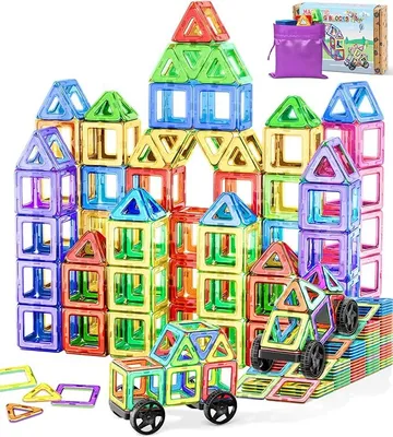 Produktbild von Magnetische Bausteine 50 Teile, Magnetspiel STEM Magnetbausteine, Montessori Spielzeug