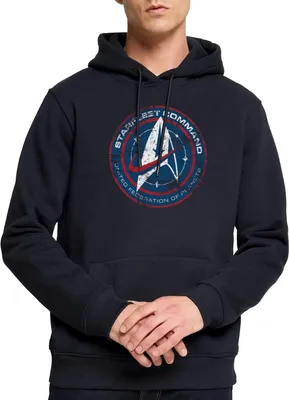 Produktbild von Spreadshirt Star Trek Discovery Abzeichen Sternenflotte Herren Premium Hoodie, L, Navy