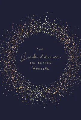 Produktbild von Jubiläum die besten Wünsche schwarz-gold Glückwunschkarte mit Umschlag