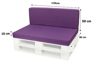 Immagine prodotto di Cuscini per mobili in pallet cuscino 120x80 / 120x50cm | Cuscino per pallet viola | Cuscino per europallet | Cuscini per mobili in pallet