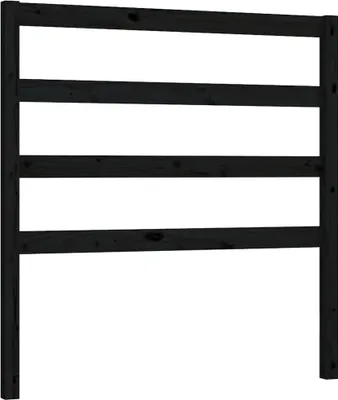 Produktbild von vidaXL Kopfteil Schwarz 106x4x100 cm Massivholz Kiefer