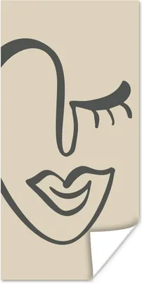 Produktbild von MuchoWow® Poster Frau - Gesicht - Kunst 60x120 cm - Wandschmuck