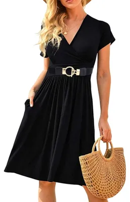 Produktbild von Elegantes, sommerliches Midikleid mit V-Ausschnitt für Damen