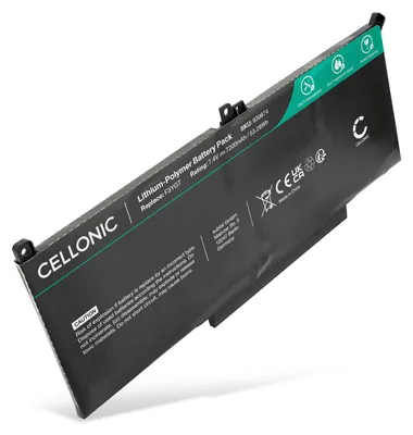 Image de CELLONIC 1x Batterie pour Ordinateur portable Compatible avec Dell Latitude 7490, Latitude 5410, Latitude 7390, F3YGT - (7200mAh, 7.4V)